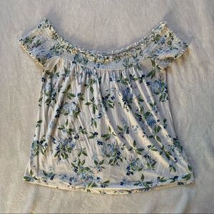 American Eagle Floral Off the Shoulder Top